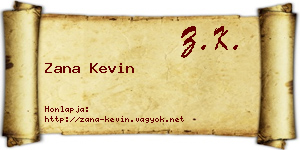 Zana Kevin névjegykártya
